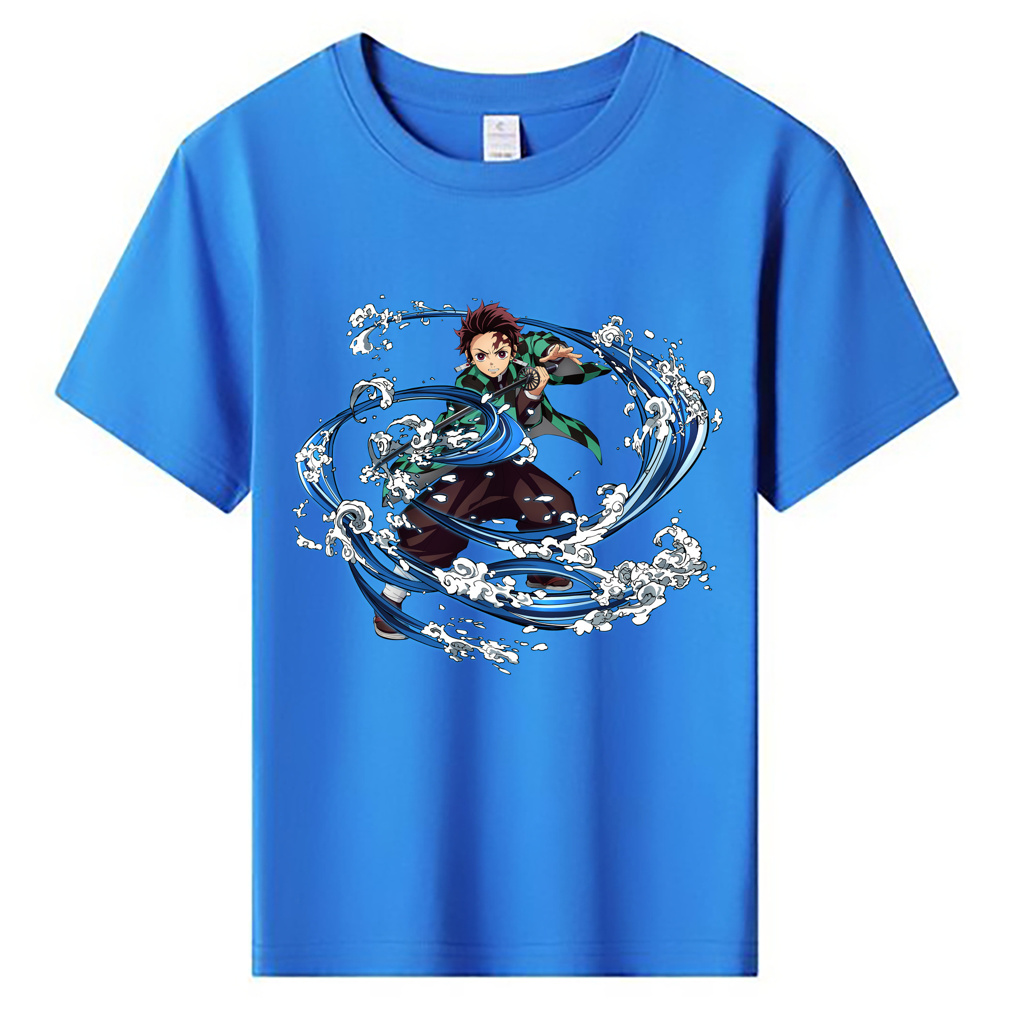（画像用） 鬼滅の刃 竈門 炭治郎／かまど たんじろう Kamado Tanjirou 綿100％キッズTシャツ（フロントプリント）